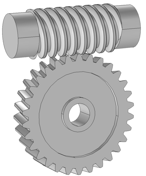 A worm and a worm wheel