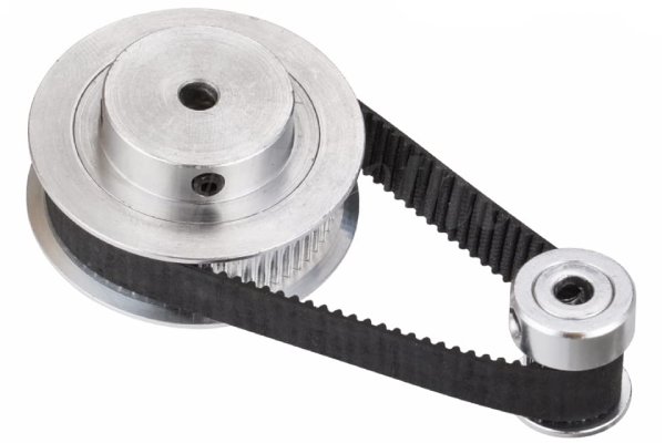 Two timing pulleys and a timing belt